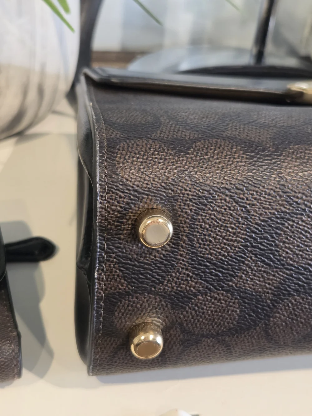COACH Eliza Signature Canvas Top Handle Bag & Small Wallet